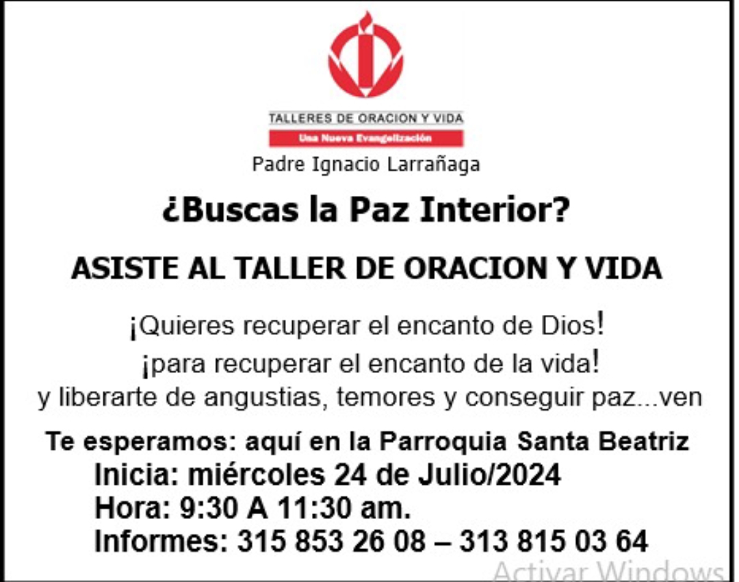Talleres de Oración y Vida | Arquidiócesis de Bogotá